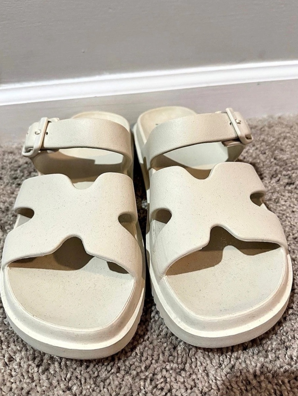 Wild fable Two-Strap Sandals in Cream